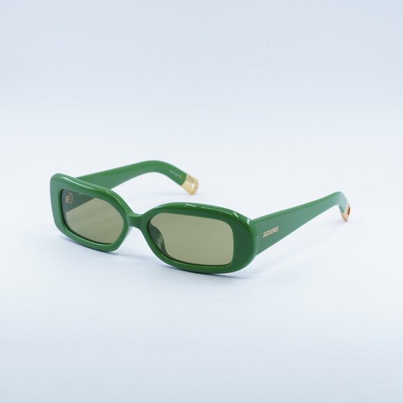 Jacquemus ROND CARRE JAC/11 C3 Sunglasses Green Rectangle Frame, Green Lenses - Picture 9 of 12